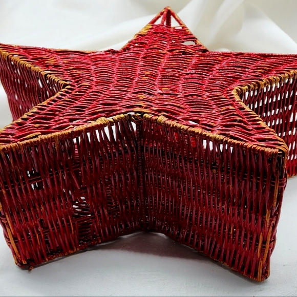 Red 12" x 12" Star Handled Basket - Picture 4 of 4